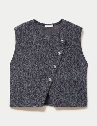 Gilet sans manches gris fonc&eacute; femme