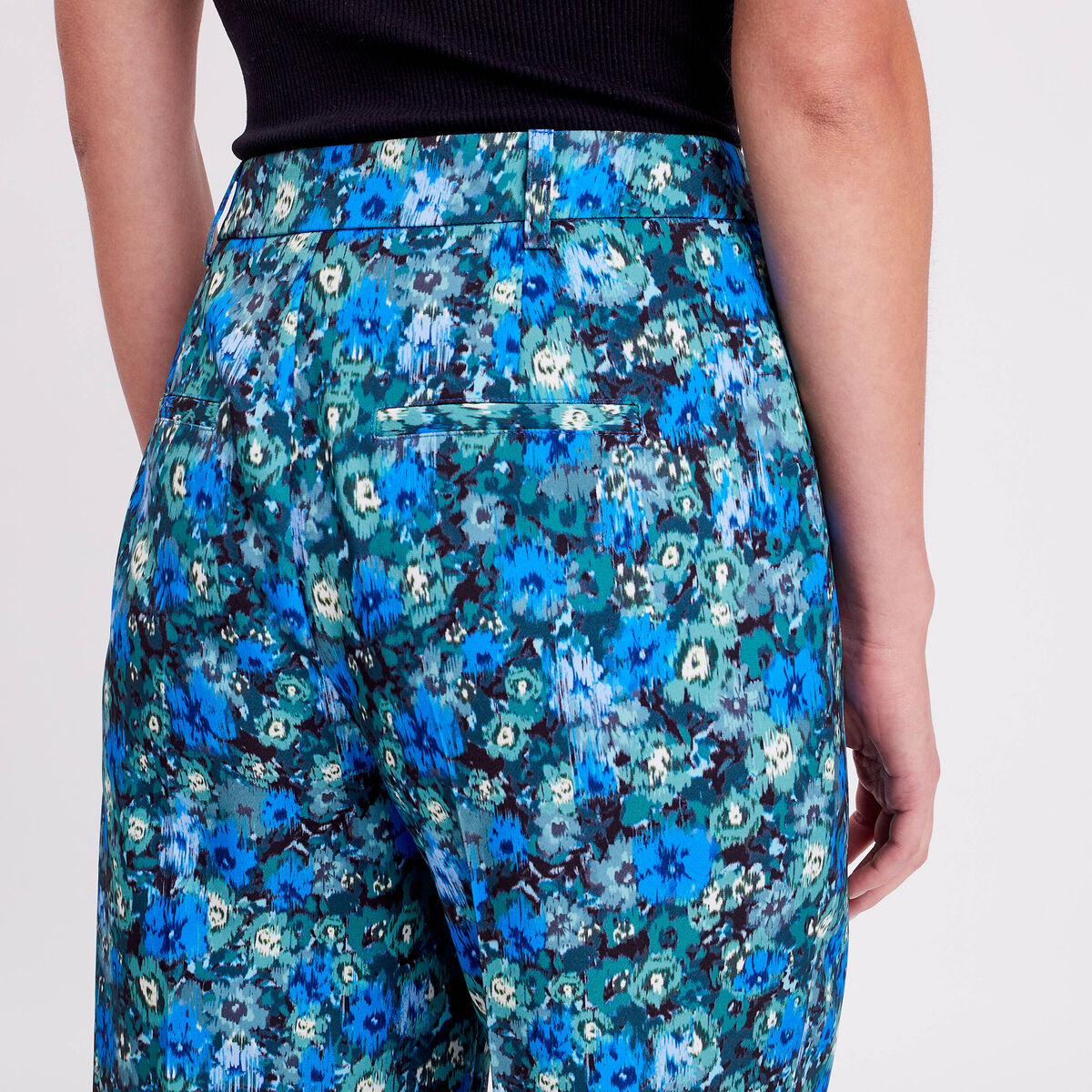 Pantalon city jambes larges vert femme