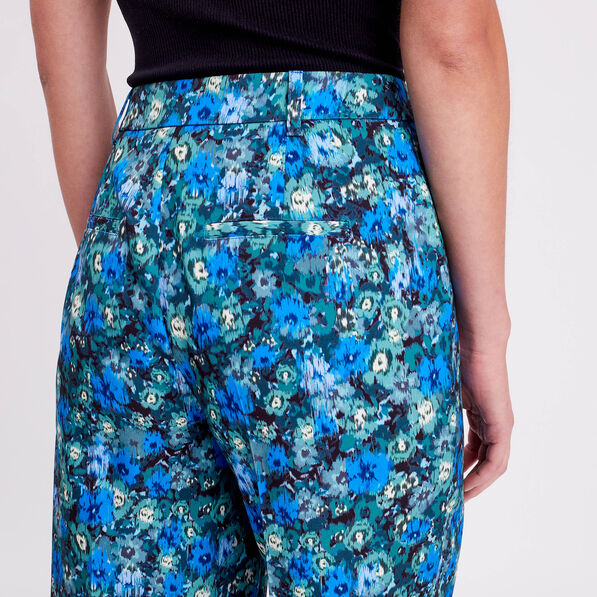 Pantalon city jambes larges vert femme