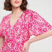Robe longue évasée rose fushia femme