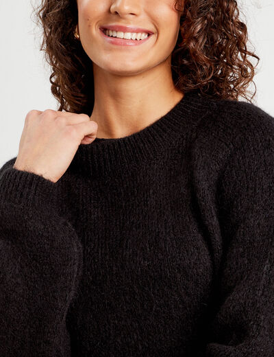 Pull manches longues noir femme