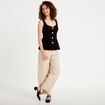 D&eacute;bardeur p&eacute;plum cintr&eacute; col coeur noir femme