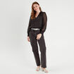 Blouse manches longues noir femme