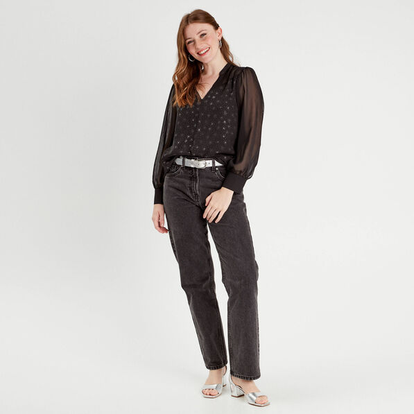 blouse manches longues noir femme Blouse manches longues noir femme