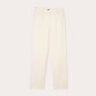 Pantalon straight velours ecru femme