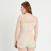 Bustier tricot torsades beige femme