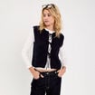 Gilet sans manches nou&eacute; bleu marine femme