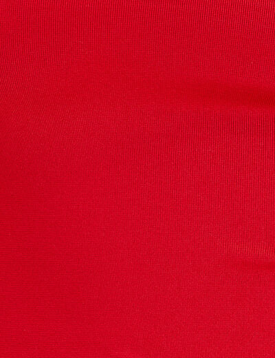 T-shirt col bardot rouge femme