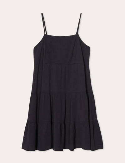 Robe évasée bretelles noir femme