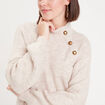 Robe pull droite col montant sable femme