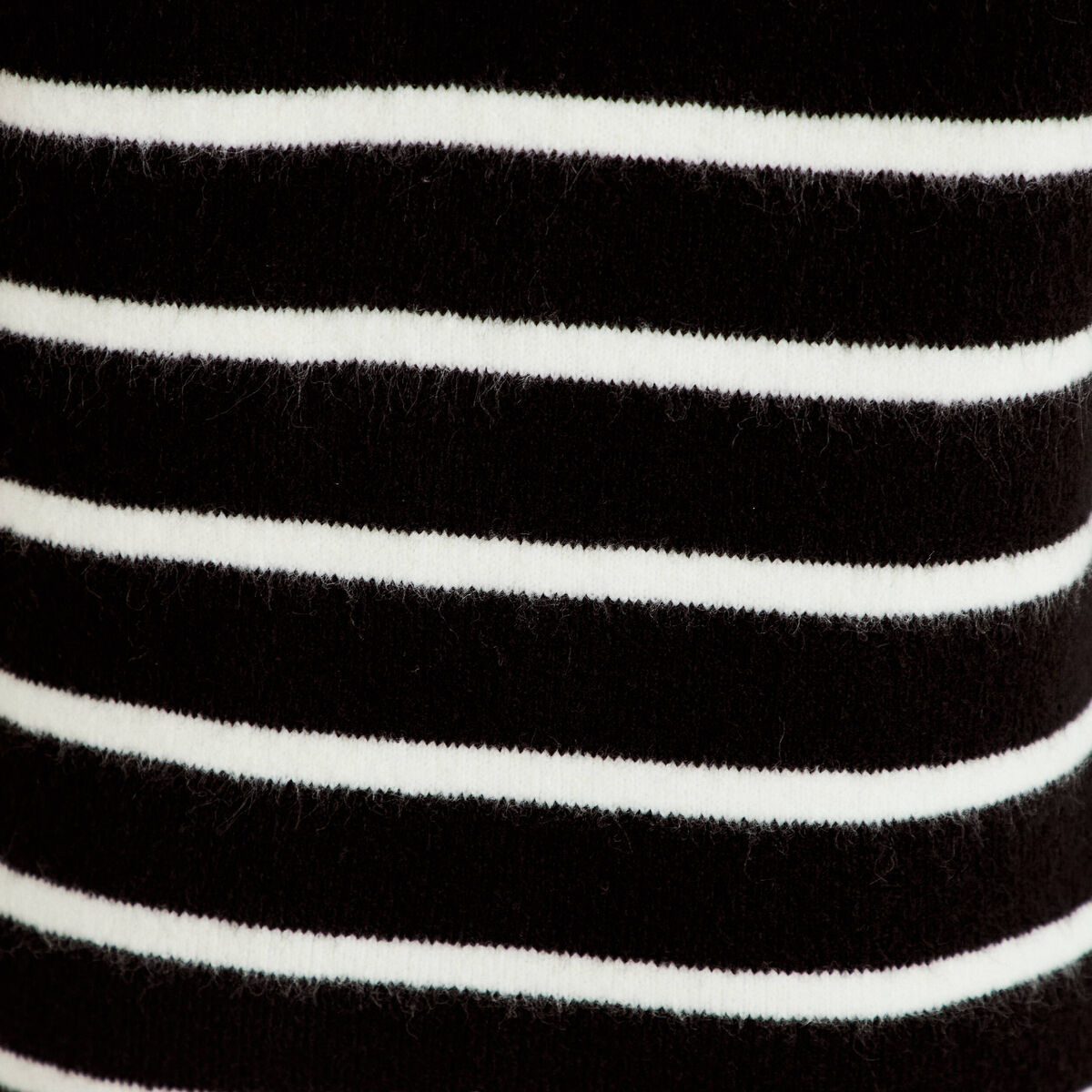 Robe pull droite manches longues 3/4 noir femme