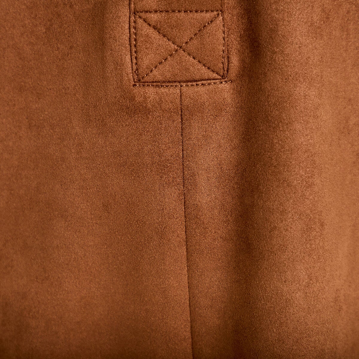 Robe droite 3/4 manches courtes daim marron femme