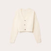 Gilet col v manches longues ecru femme