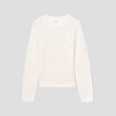 Pull ajouré col rond ecru femme