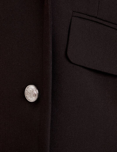 Veste blazer ajustée noir femme