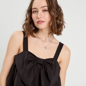 blouse effet boule et noeud noir femme Blouse effet boule et noeud noir femme