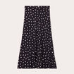 Jupe midi évasée fluide noir femme