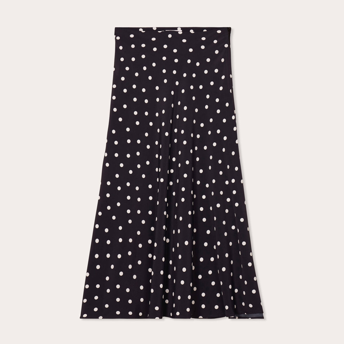 Jupe midi évasée fluide noir femme
