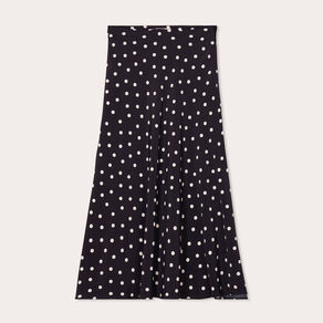 Jupe midi évasée fluide noir femme