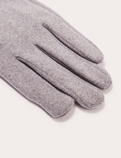 Gants avec boutons gris foncé femme