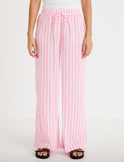 Pantalon bootcut taille standard rose femme
