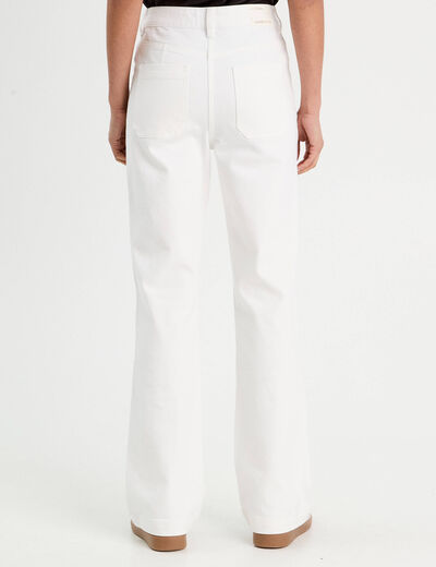 Pantalon bootcut taille haute blanc femme