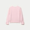 Pull col rond manches longues rose clair femme
