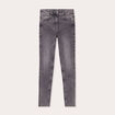 Jeans skinny taille haute denim gris femme