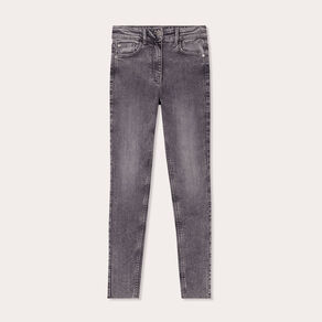 Jeans skinny taille haute denim gris femme
