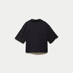 Chemise droite pliss&eacute;e manches courtes noir femme