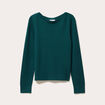 Pull col bateau vert foncé femme