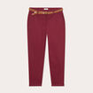 Pantalon chino 7/8ème bordeaux femme