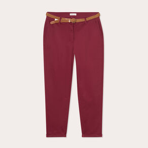 pantalon chino 78eme bordeaux femme Pantalon chino 7/8ème bordeaux femme