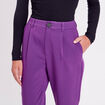 Pantalon city carotte violet foncé femme