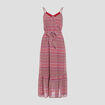 Robe longue &eacute;vas&eacute;e rose femme