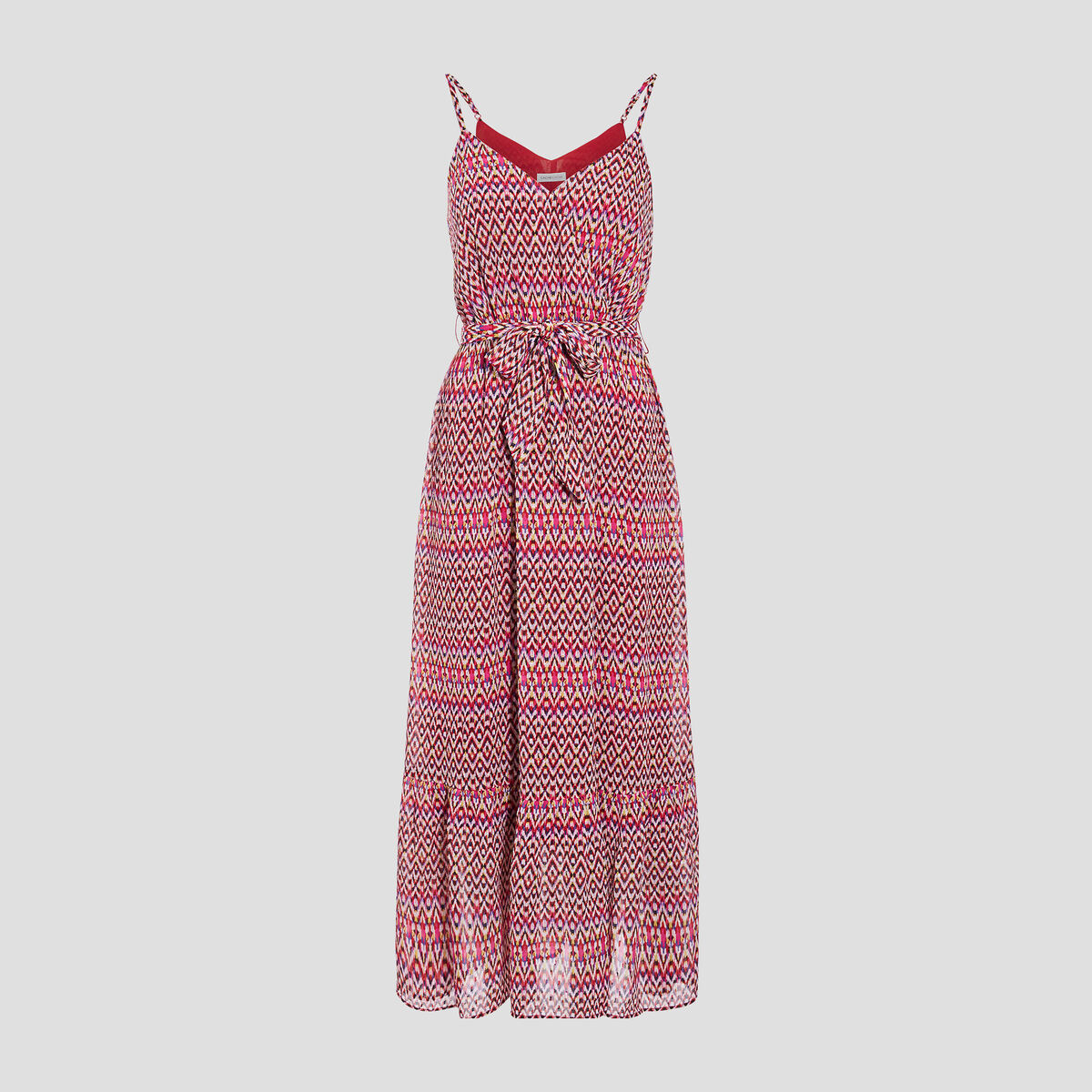 Robe longue &eacute;vas&eacute;e rose femme