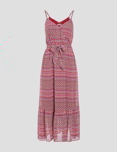 Robe longue évasée rose femme