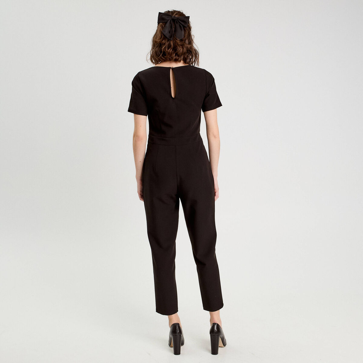 Combinaison pantalon 7/8&egrave;me noir femme