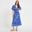 Robe &eacute;vas&eacute;e col v bleu roi femme