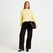 Pull manches longues jaune pastel femme