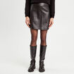 Jupe droite simili cuir noir femme