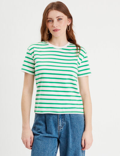 T-shirt manches courtes blanc femme