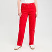 Jeans droit 5 poches rouge femme