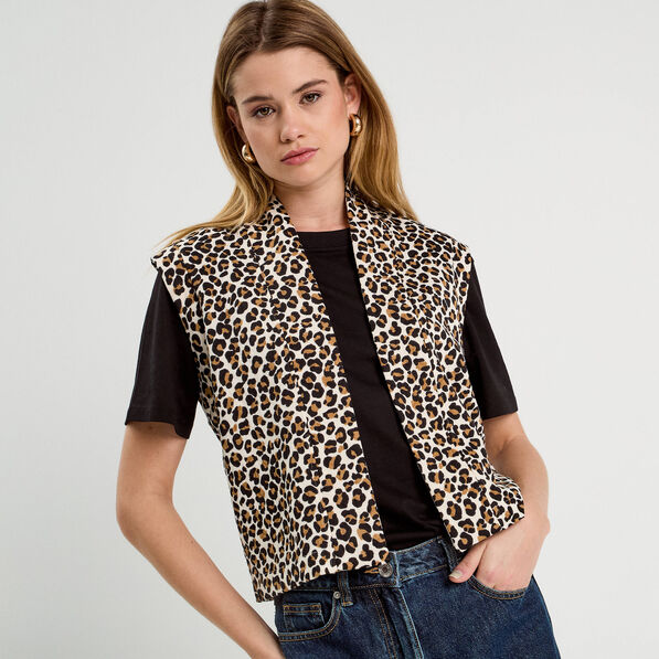 Gilet sans manches matelassé blanc femme