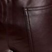 Pantalon droit similicuir marron fonc&eacute; femme