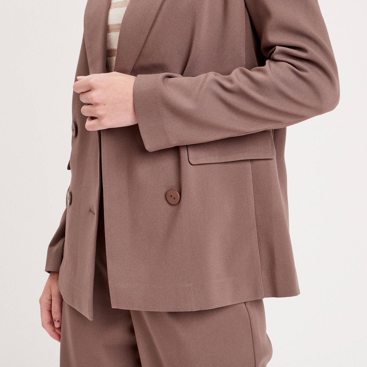 Veste esprit blazer droite taupe femme