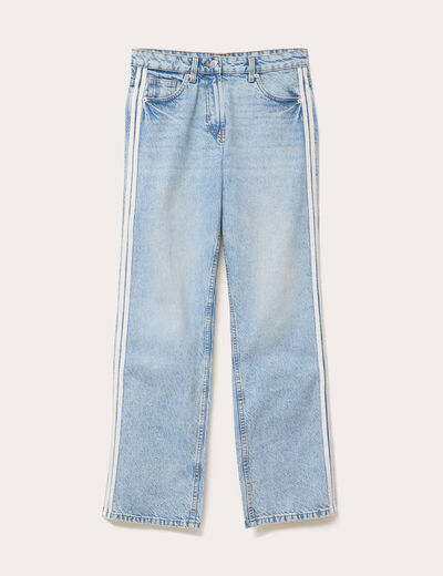 Jean droit taille standard denim triple stone femme
