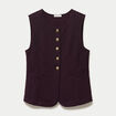 Gilet sans manches tweed violet fonc&eacute; femme