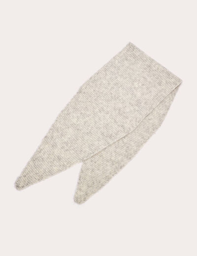 Écharpe tricotée gris clair femme