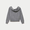 Pull col bardot manches longues gris femme